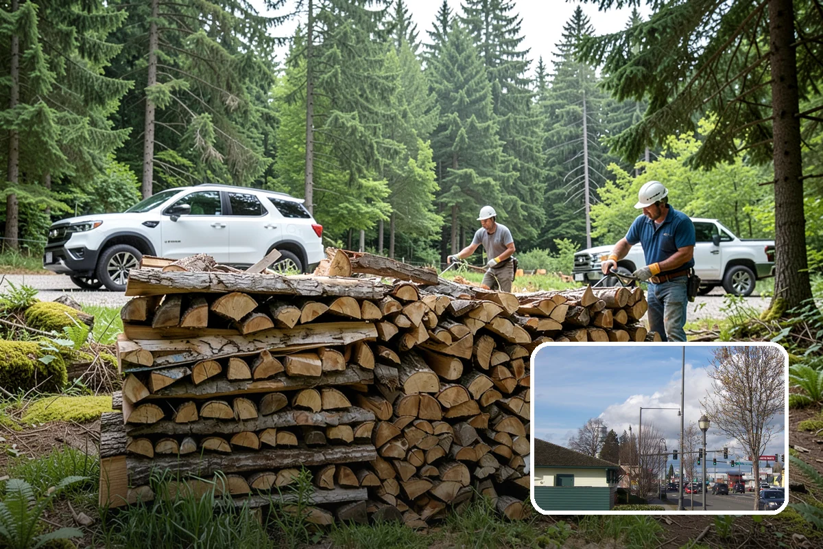 Covered Firewood Storage in Marysville, Snohomish County, WA - Shields wood from constant PNW rain and snow