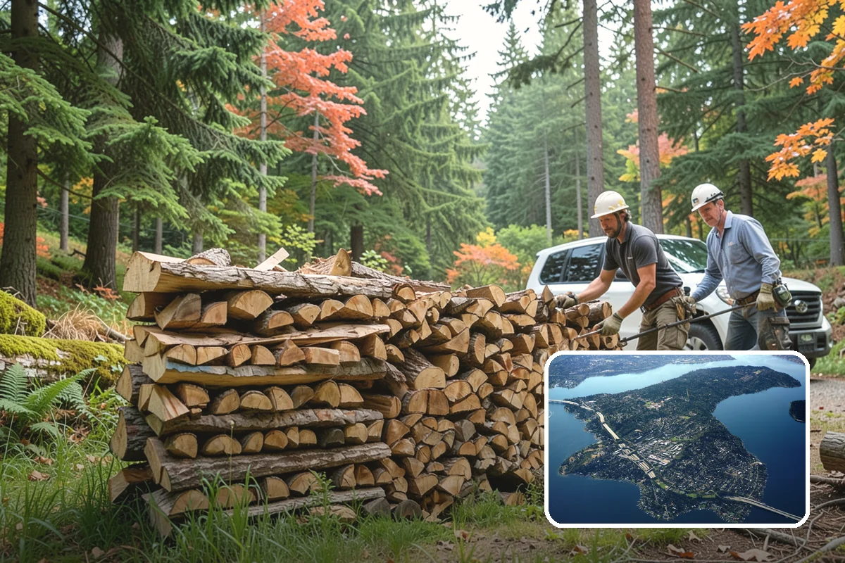 Covered Firewood Storage in Mercer Island, King County, WA - Shields wood from constant PNW rain and snow
