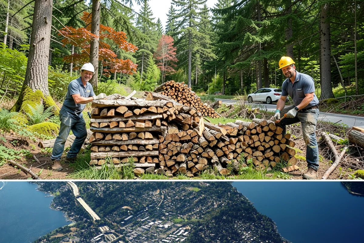 Covered Firewood Storage in Mercer Island, King County, WA - Put covered storage in place before the fall rains to protect summer-seasoned wood.