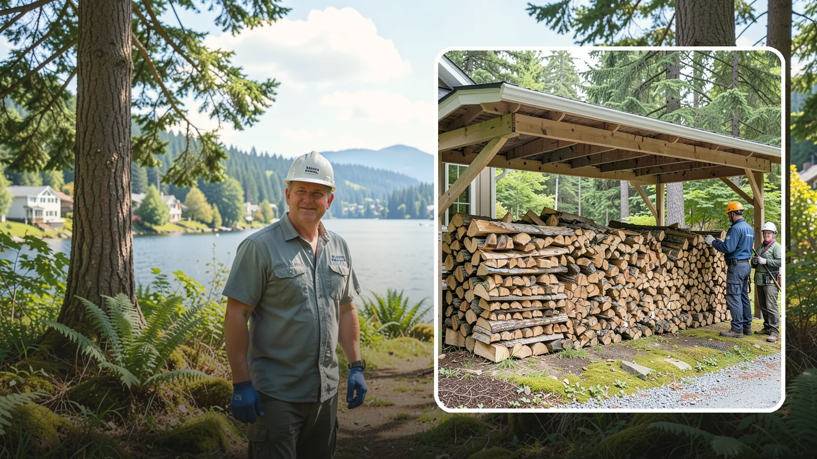 Covered Firewood Storage in Milton, King County, WA - We create covered firewood storage that keeps your stack sheltered from rain while airflow finishes the seasoning.