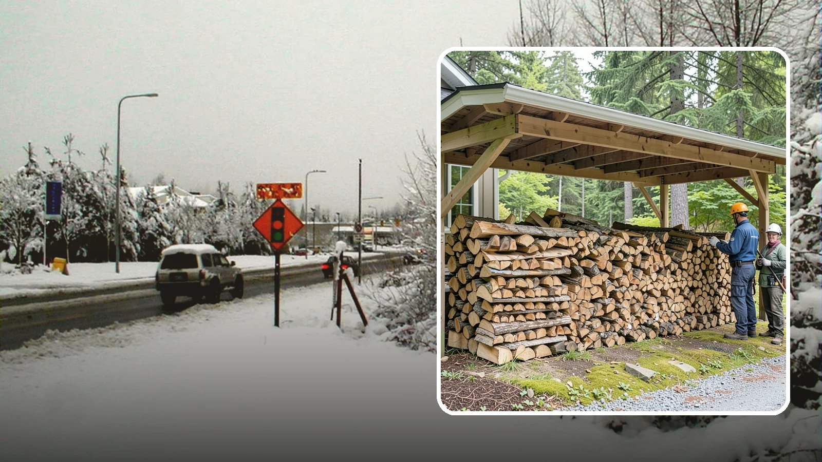 Covered Firewood Storage in Newcastle, King County, WA - We create covered firewood storage that keeps your stack sheltered from rain while airflow finishes the seasoning.