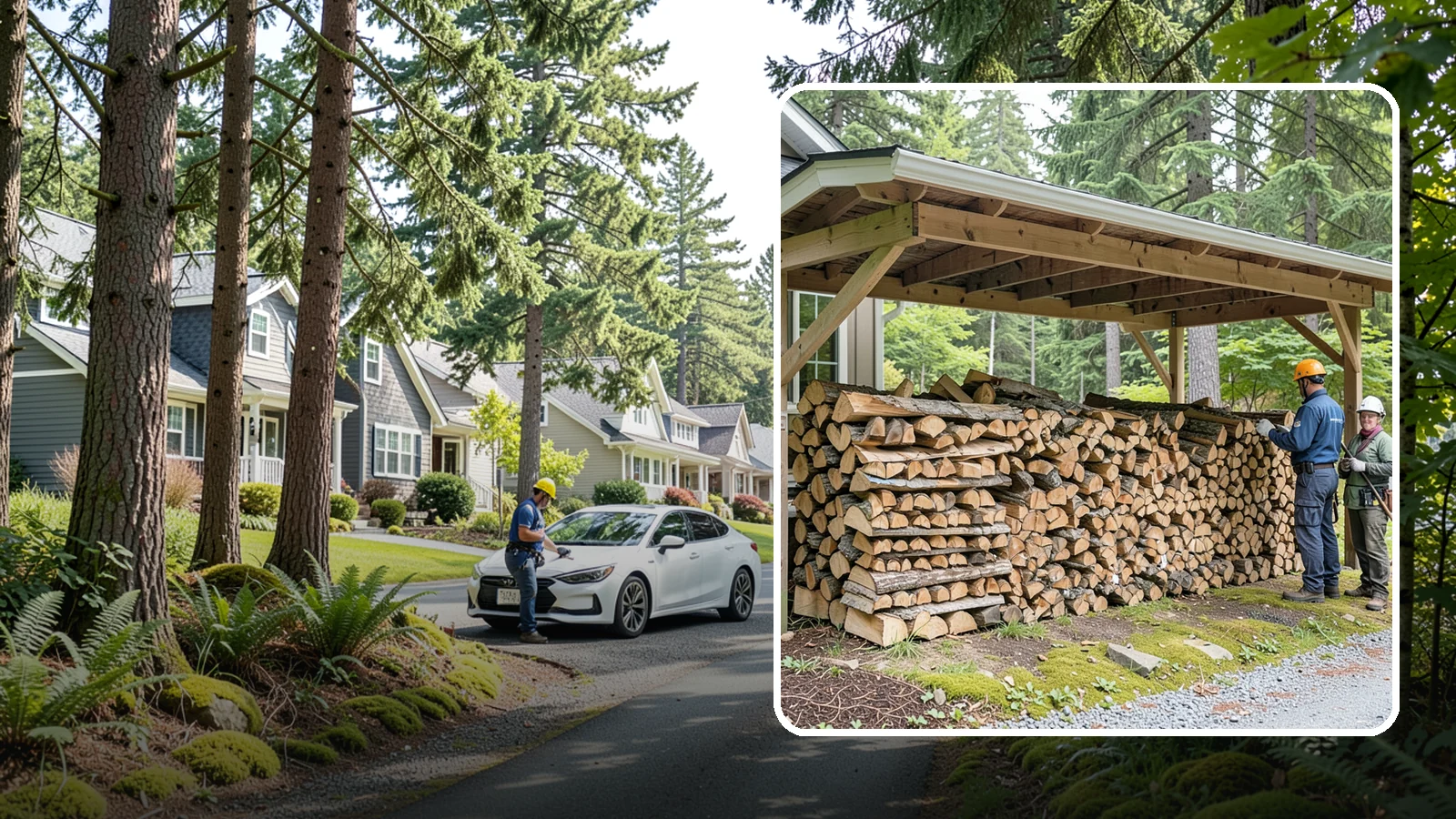 Covered Firewood Storage in Normandy Park, King County, WA - We create covered firewood storage that keeps your stack sheltered from rain while airflow finishes the seasoning.