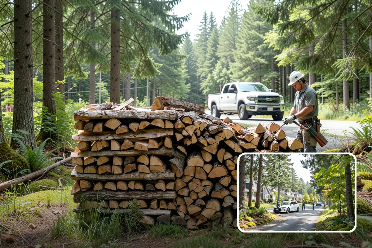 Covered Firewood Storage in Normandy Park, King County, WA - Shields wood from constant PNW rain and snow