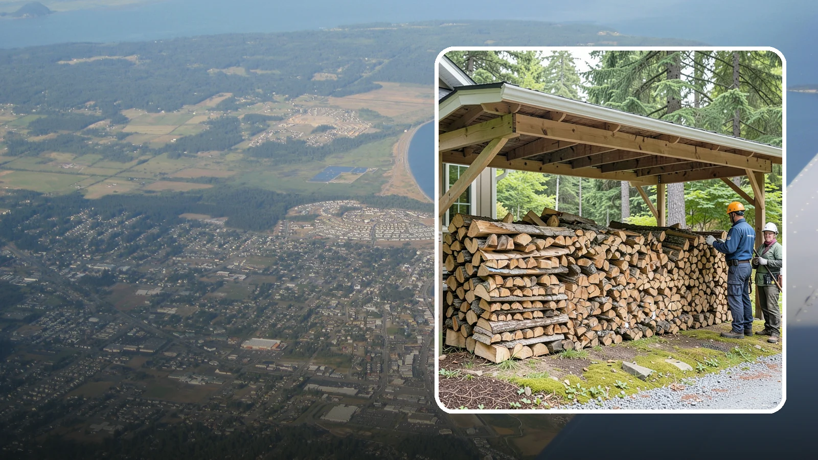 Covered Firewood Storage in Oak Harbor, Island County, WA - We create covered firewood storage that keeps your stack sheltered from rain while airflow finishes the seasoning.