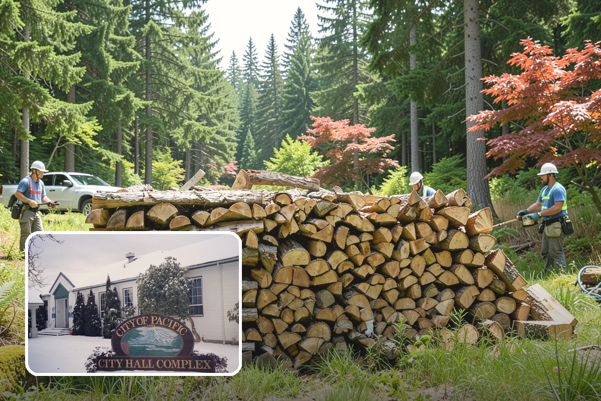 Covered Firewood Storage in Pacific, King County, WA - Shields wood from constant PNW rain and snow