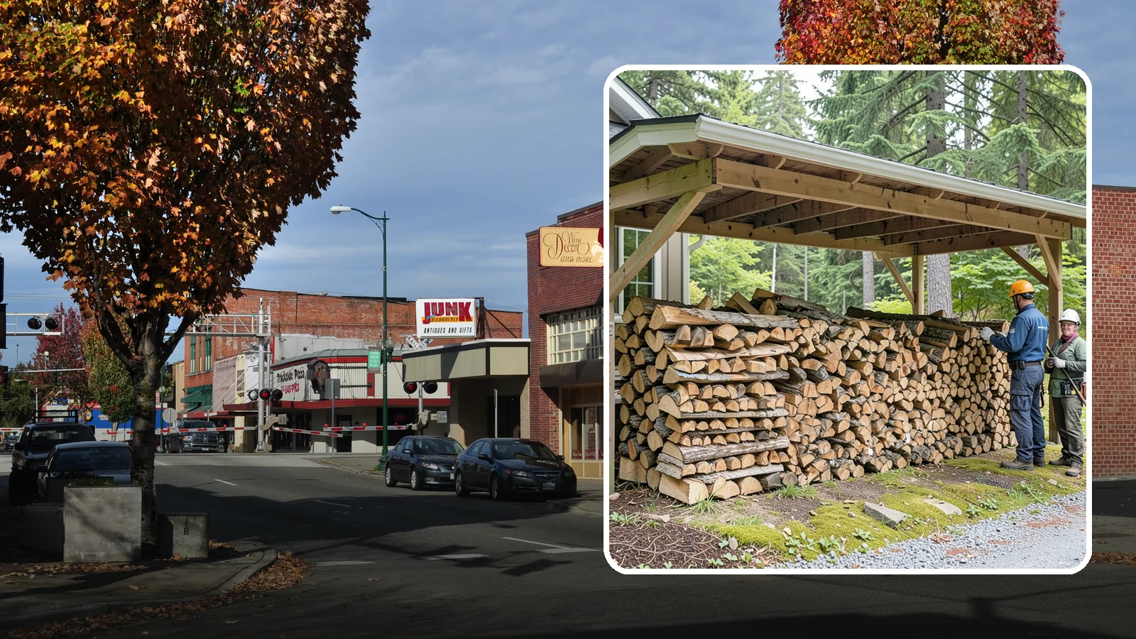 Covered Firewood Storage in Puyallup, Pierce County, WA - We create covered firewood storage that keeps your stack sheltered from rain while airflow finishes the seasoning.
