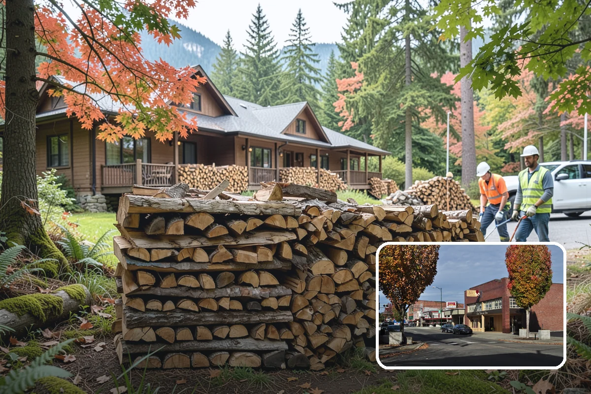 Covered Firewood Storage in Puyallup, Pierce County, WA - Shields wood from constant PNW rain and snow