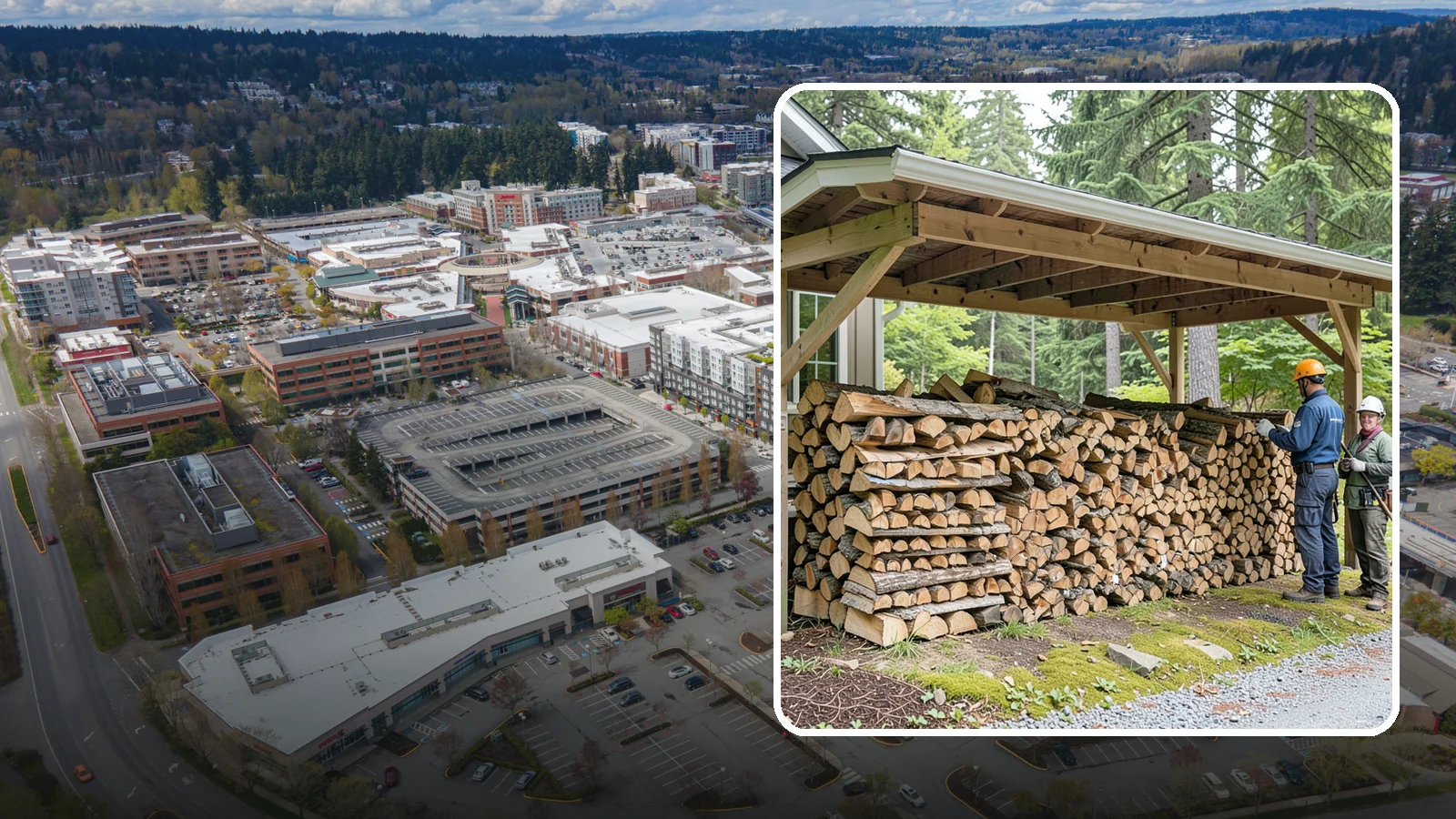 Covered Firewood Storage in Redmond, King County, WA - We create covered firewood storage that keeps your stack sheltered from rain while airflow finishes the seasoning.