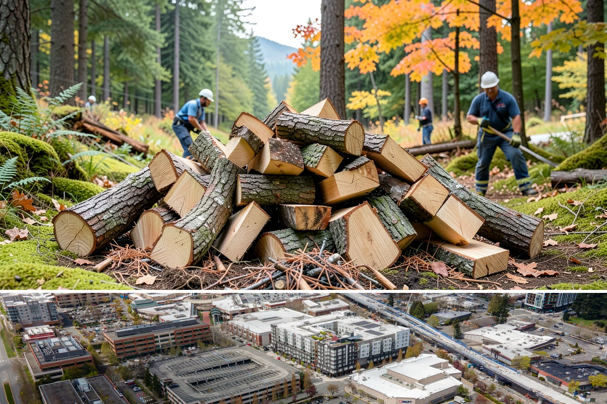 Covered Firewood Storage in Redmond, King County, WA - Put covered storage in place before the fall rains to protect summer-seasoned wood.