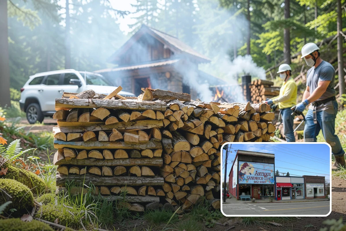 Covered Firewood Storage in Ruston, Pierce County, WA - Shields wood from constant PNW rain and snow