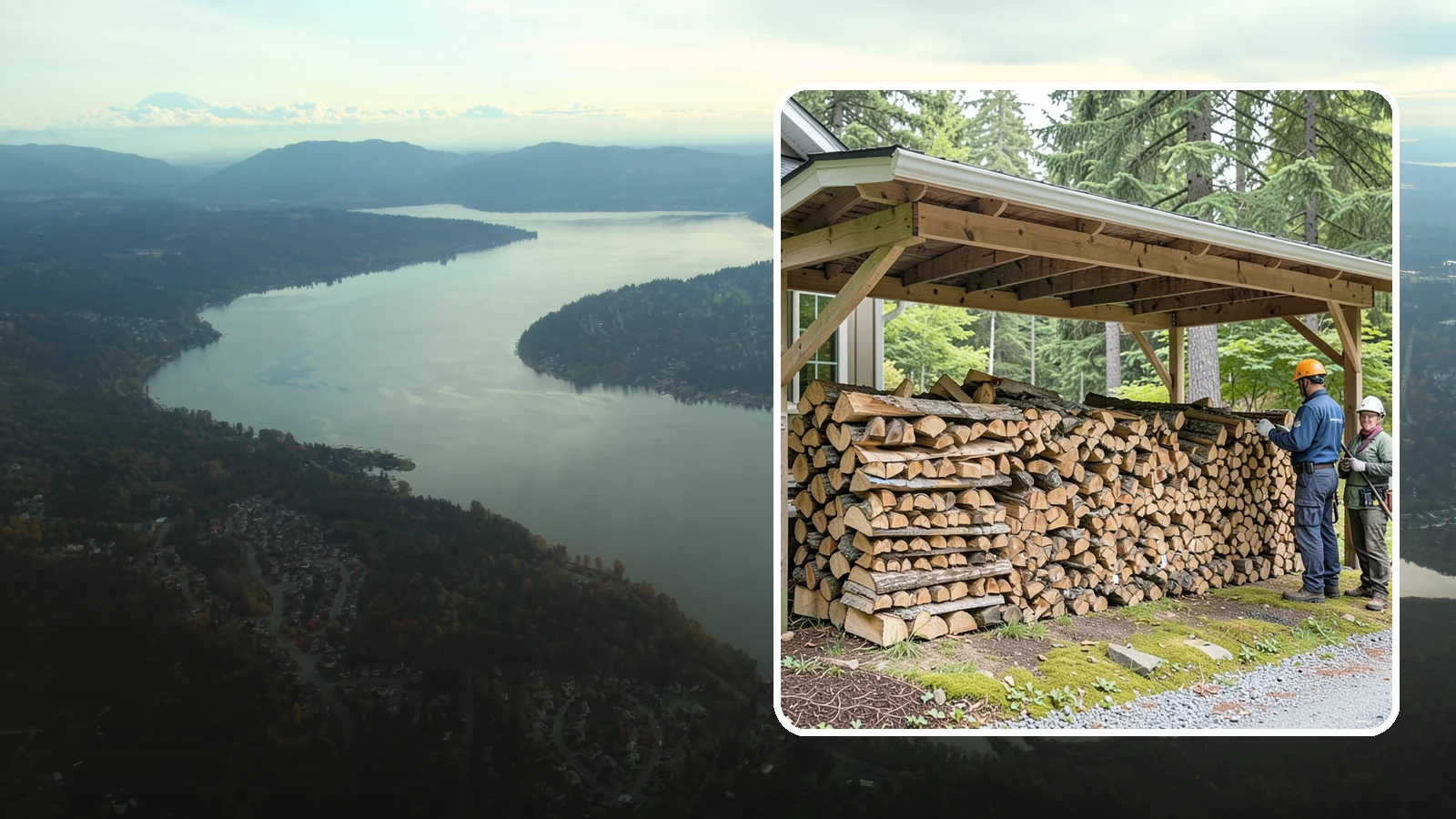 Covered Firewood Storage in Sammamish, King County, WA - We create covered firewood storage that keeps your stack sheltered from rain while airflow finishes the seasoning.