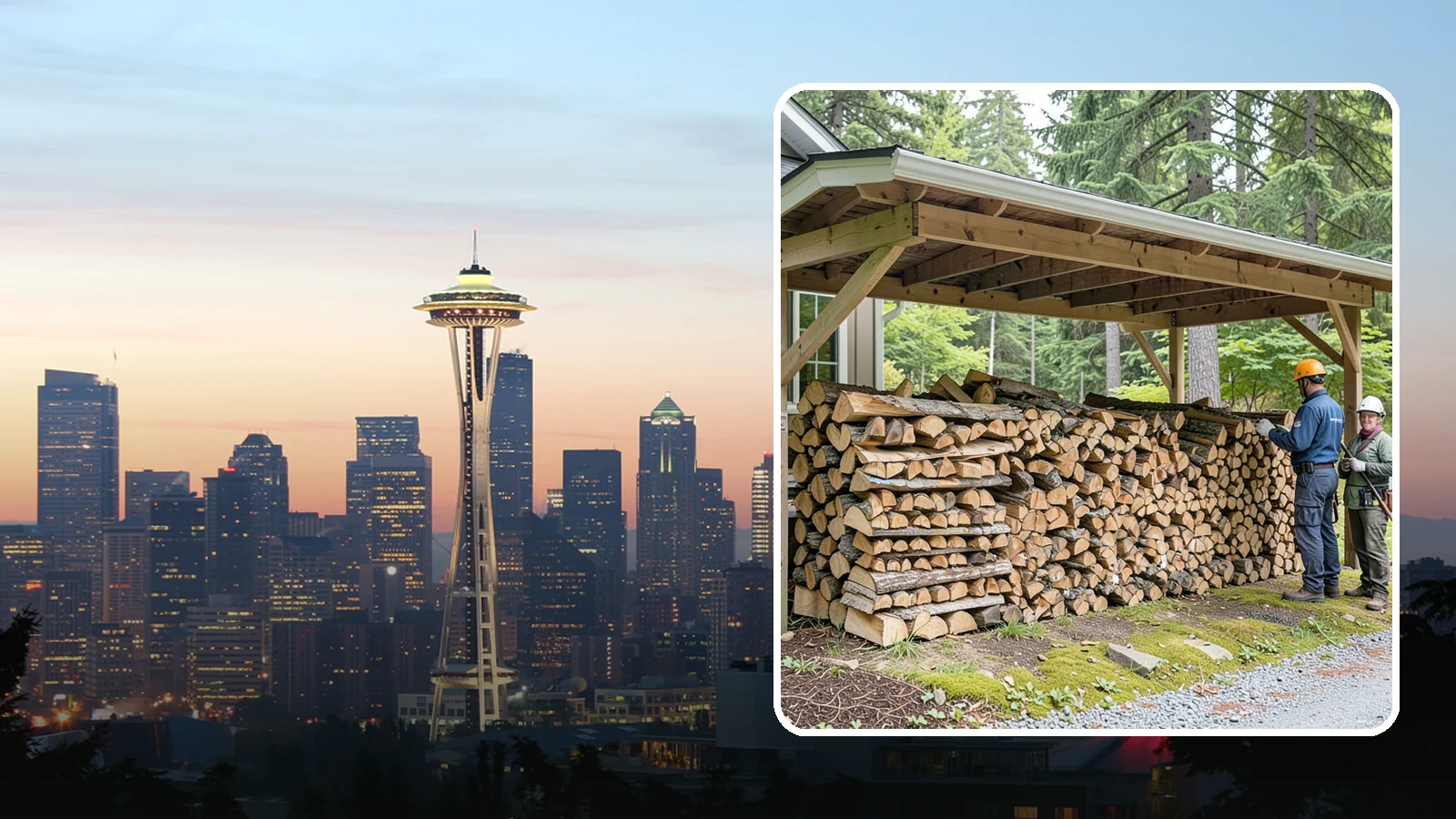 Covered Firewood Storage in Seattle, King County, WA - We create covered firewood storage that keeps your stack sheltered from rain while airflow finishes the seasoning.