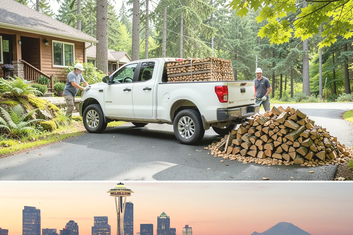 Covered Firewood Storage in Seattle, King County, WA - Put covered storage in place before the fall rains to protect summer-seasoned wood.