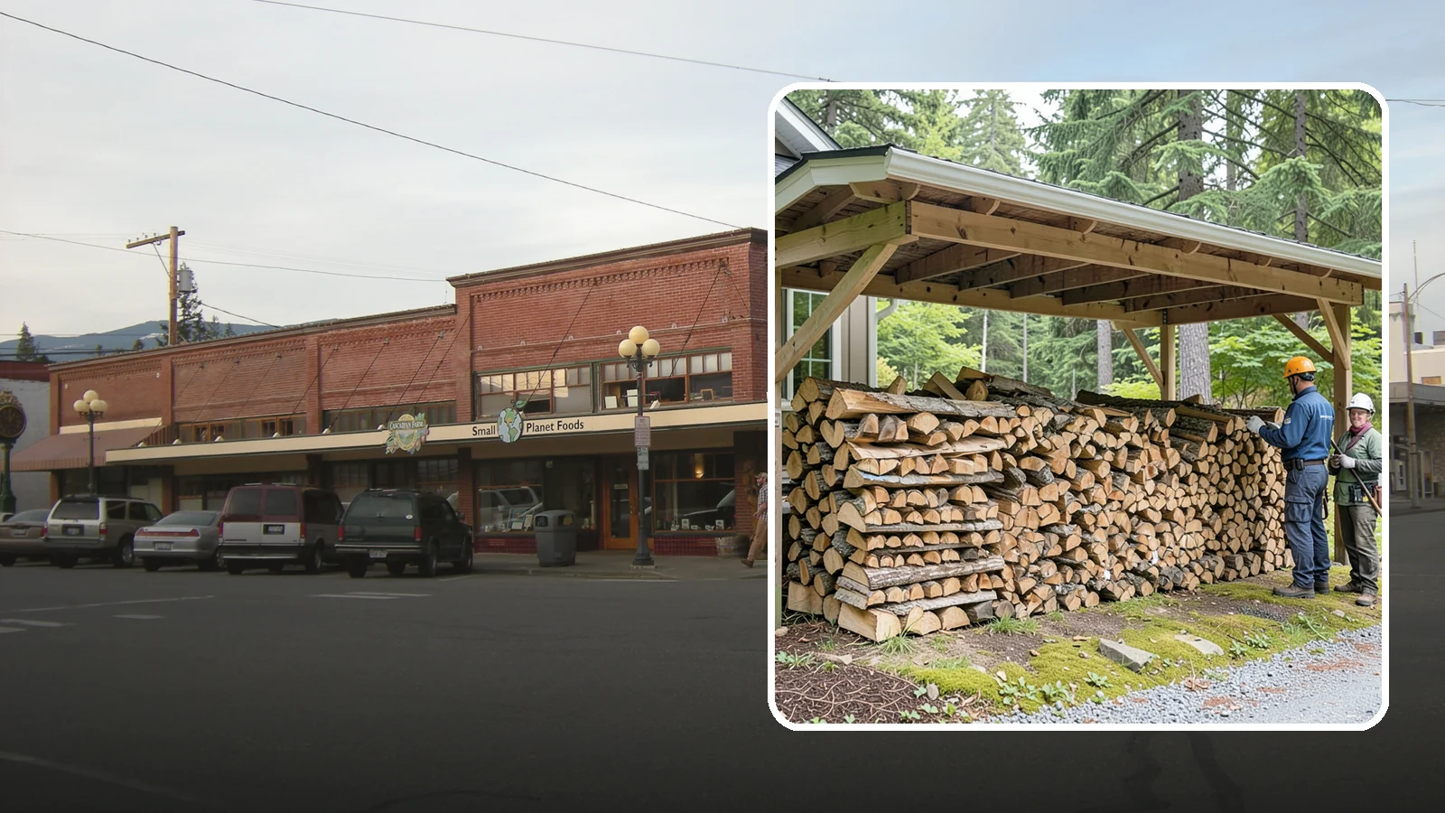 Covered Firewood Storage in Sedro-Woolley, Skagit County, WA - We create covered firewood storage that keeps your stack sheltered from rain while airflow finishes the seasoning.