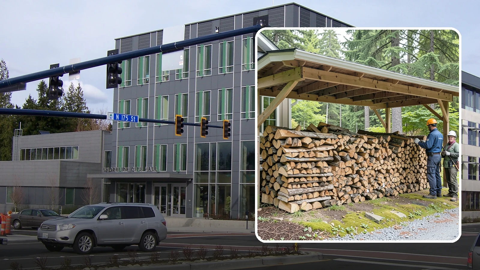 Covered Firewood Storage in Shoreline, King County, WA - We create covered firewood storage that keeps your stack sheltered from rain while airflow finishes the seasoning.