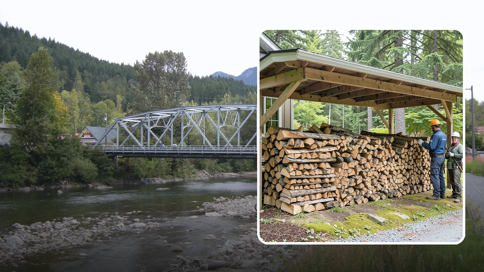 Covered Firewood Storage in Skykomish, King County, WA - We create covered firewood storage that keeps your stack sheltered from rain while airflow finishes the seasoning.