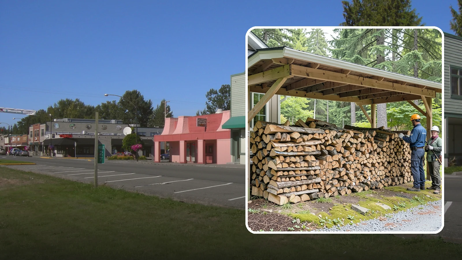 Covered Firewood Storage in Snoqualmie, King County, WA - We create covered firewood storage that keeps your stack sheltered from rain while airflow finishes the seasoning.