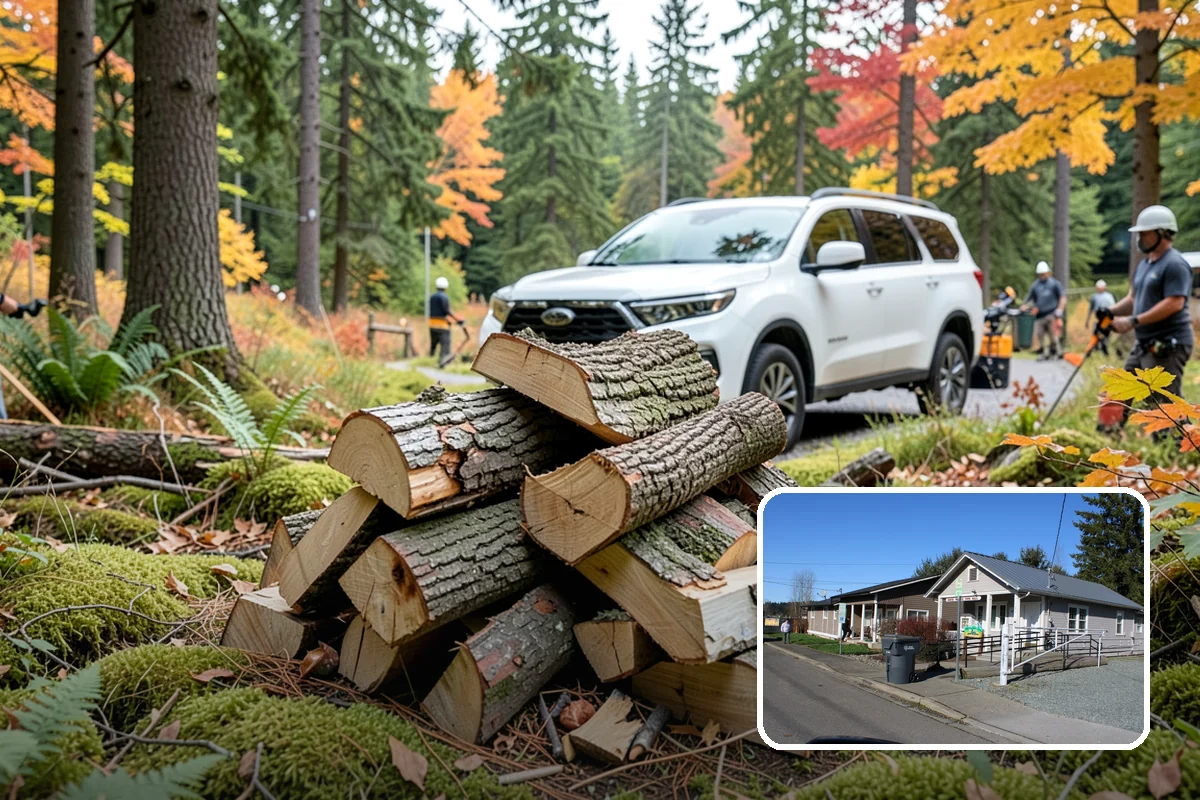 Covered Firewood Storage in South Prairie, Pierce County, WA - Shields wood from constant PNW rain and snow