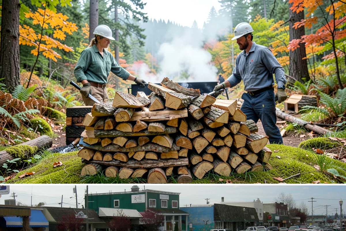 Covered Firewood Storage in Stanwood, Snohomish County, WA - Put covered storage in place before the fall rains to protect summer-seasoned wood.