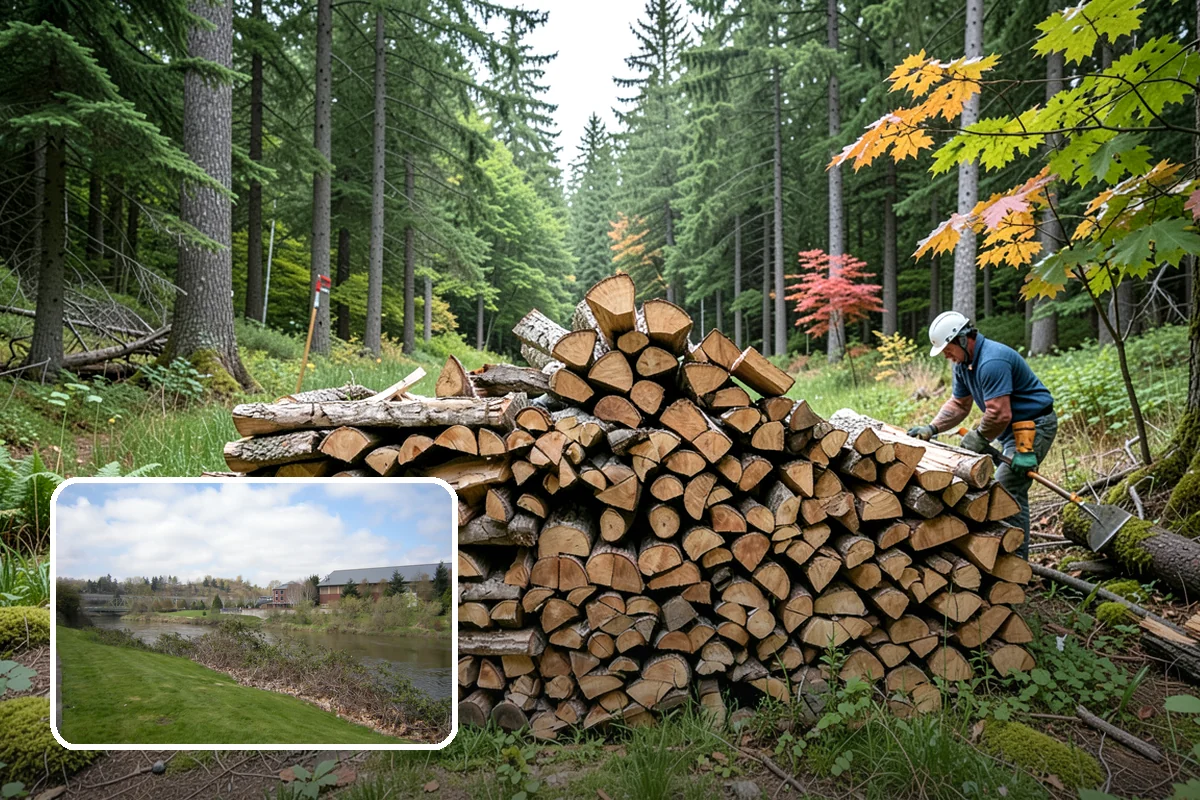 Covered Firewood Storage in Tukwila, King County, WA - Shields wood from constant PNW rain and snow
