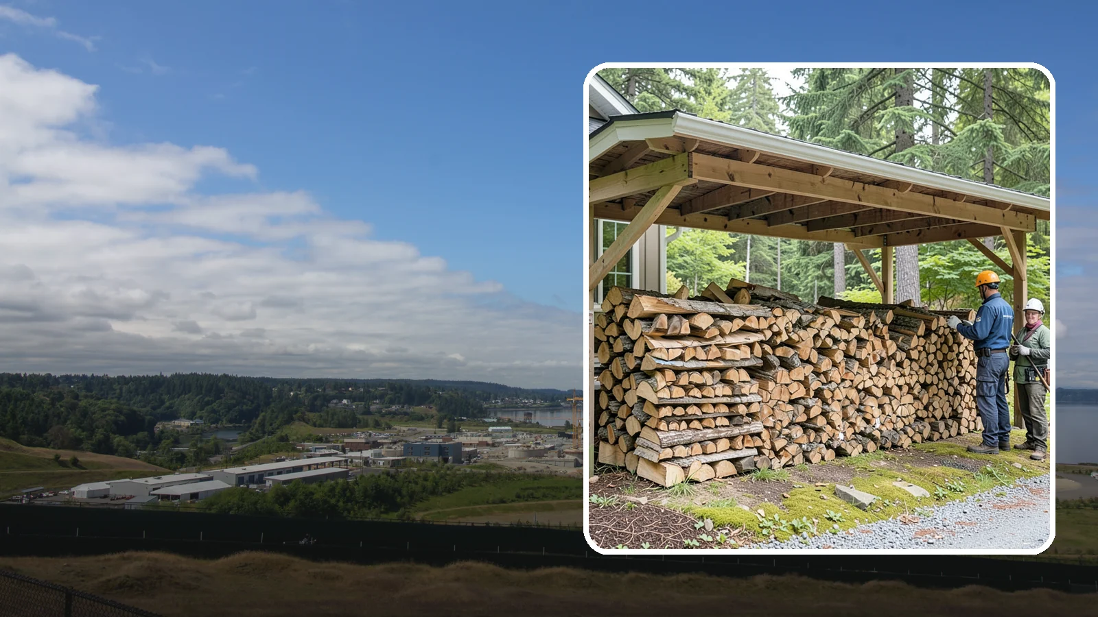 Covered Firewood Storage in University Place, Pierce County, WA - We create covered firewood storage that keeps your stack sheltered from rain while airflow finishes the seasoning.
