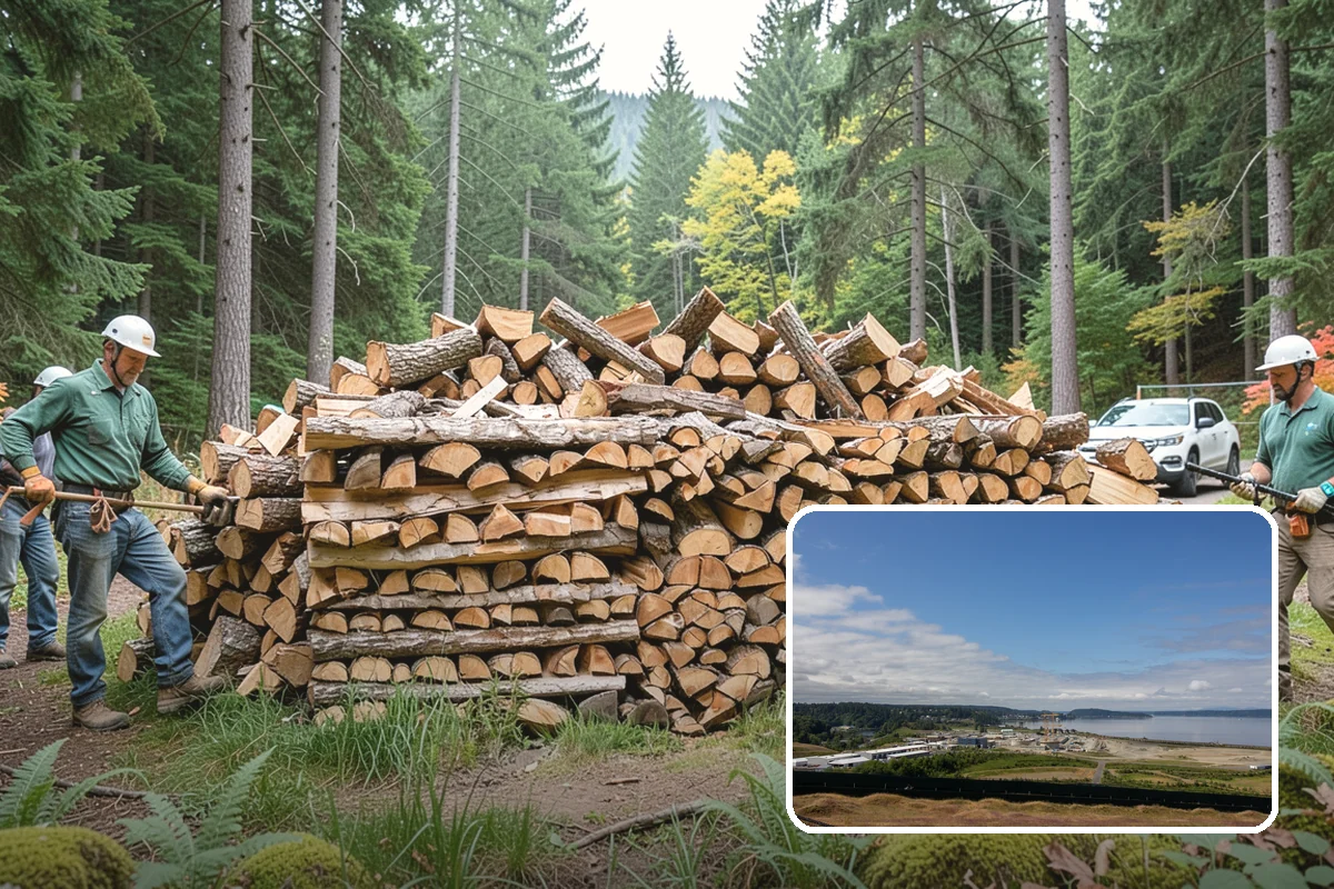 Covered Firewood Storage in University Place, Pierce County, WA - Shields wood from constant PNW rain and snow
