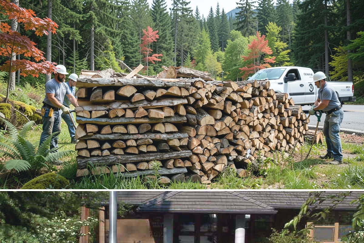 Covered Firewood Storage in Yarrow Point, King County, WA - Put covered storage in place before the fall rains to protect summer-seasoned wood.
