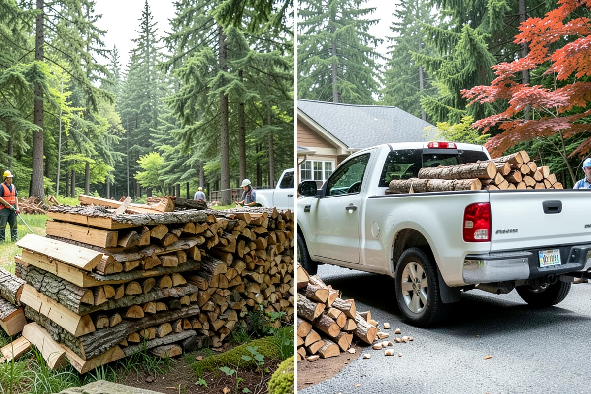 Custom Firewood Lengths in Concrete, Skagit County, WA - Measure and confirm your target length