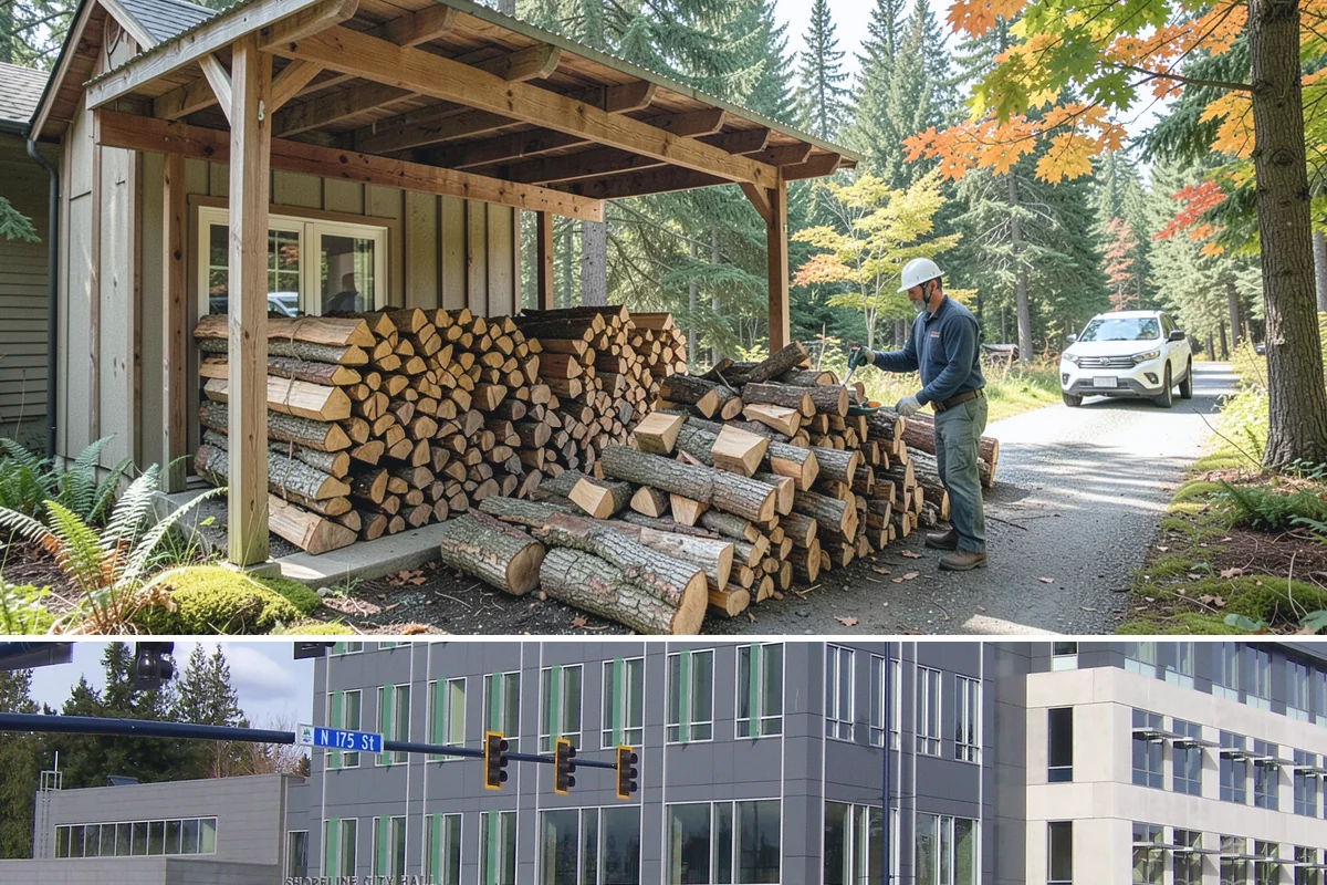 Custom Firewood Lengths in Shoreline, King County, WA - Order custom lengths in the dry season so pieces have time to fully season before use.