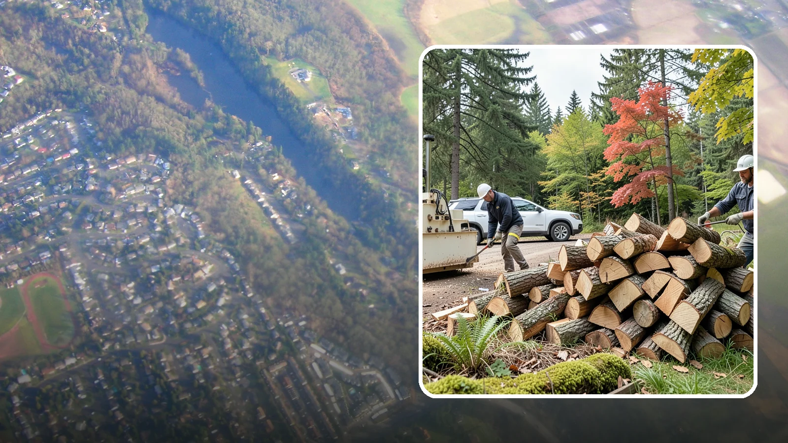 Customer Tree Processing in Algona, King County, WA - We process trees and logs you already have into finished firewood on your property.