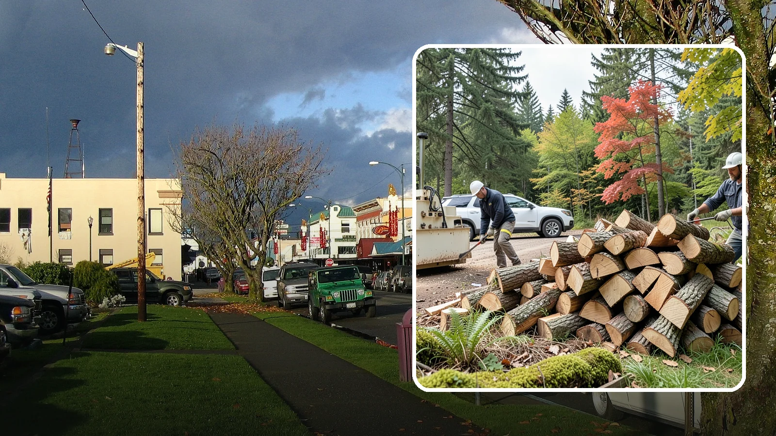 Customer Tree Processing in Arlington, Snohomish County, WA - We process trees and logs you already have into finished firewood on your property.