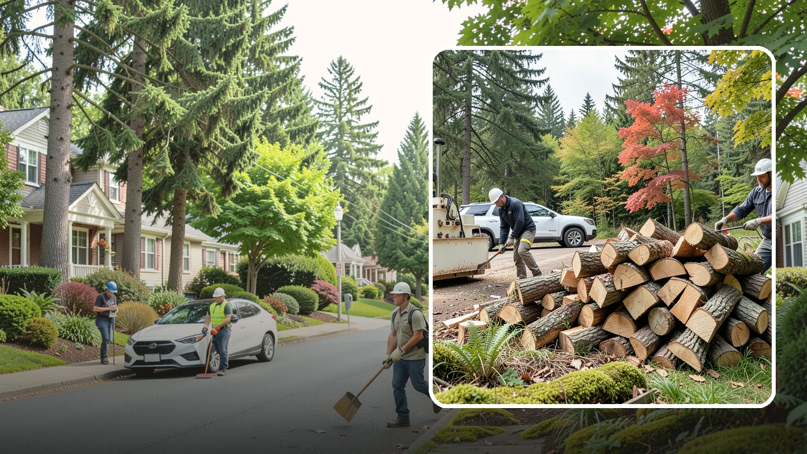 Customer Tree Processing in Beaux Arts Village, King County, WA - We process trees and logs you already have into finished firewood on your property.
