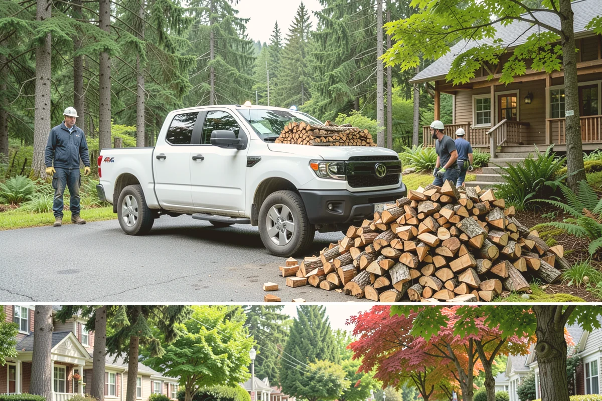 Customer Tree Processing in Beaux Arts Village, King County, WA - Processing before the dry summer months lets your wood season in time for winter burning.