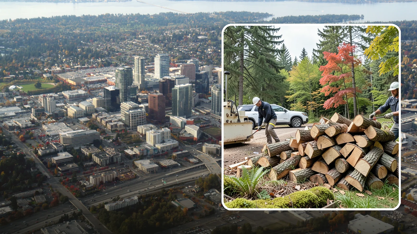 Customer Tree Processing in Bellevue, King County, WA - We process trees and logs you already have into finished firewood on your property.