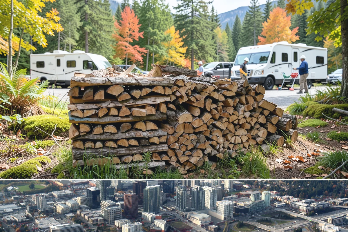 Customer Tree Processing in Bellevue, King County, WA - Processing before the dry summer months lets your wood season in time for winter burning.