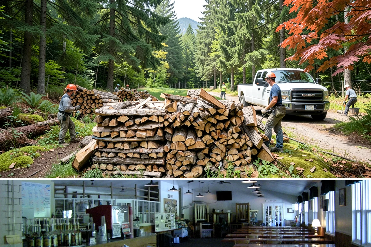 Customer Tree Processing in Black Diamond, King County, WA - Processing before the dry summer months lets your wood season in time for winter burning.