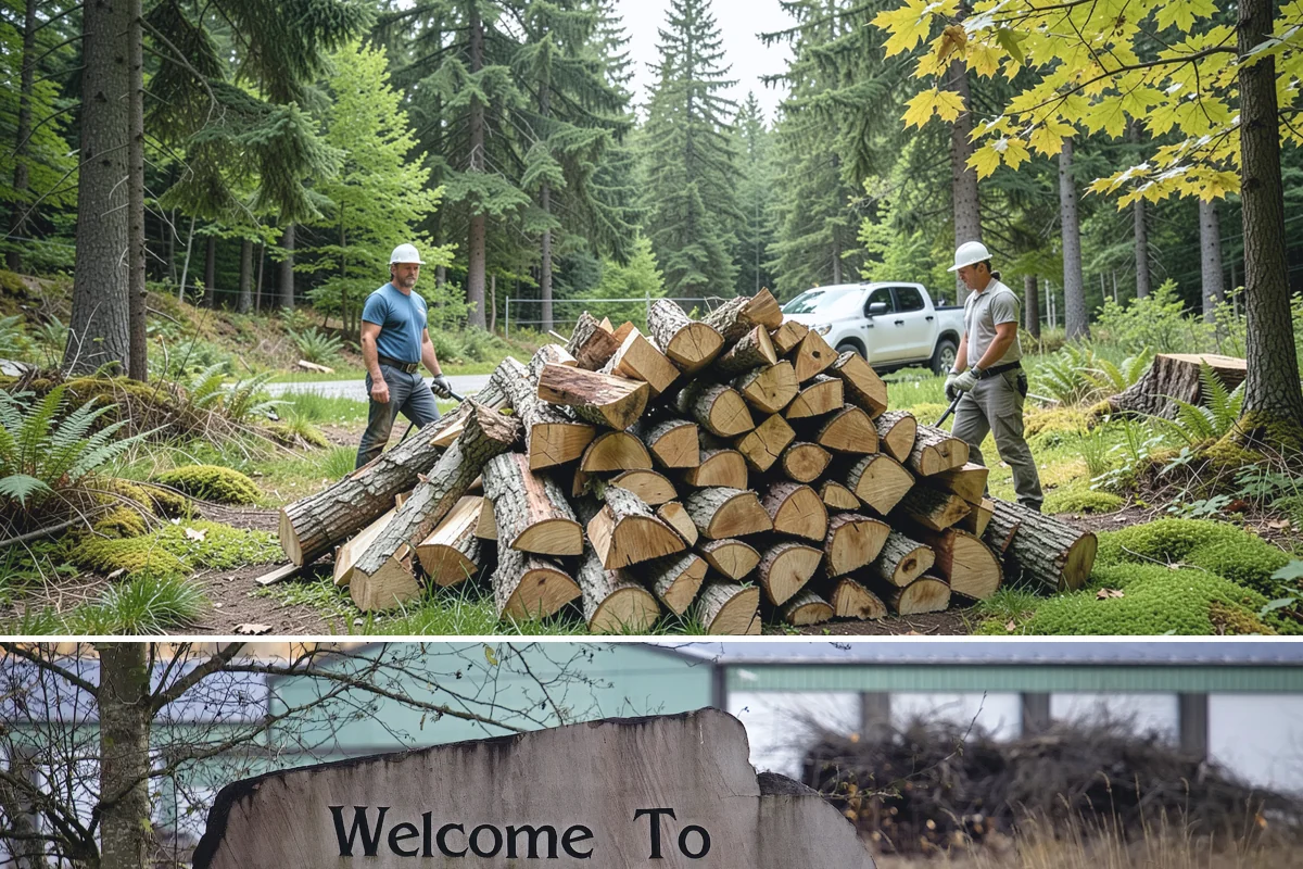 Customer Tree Processing in Buckley, Pierce County, WA - Processing before the dry summer months lets your wood season in time for winter burning.