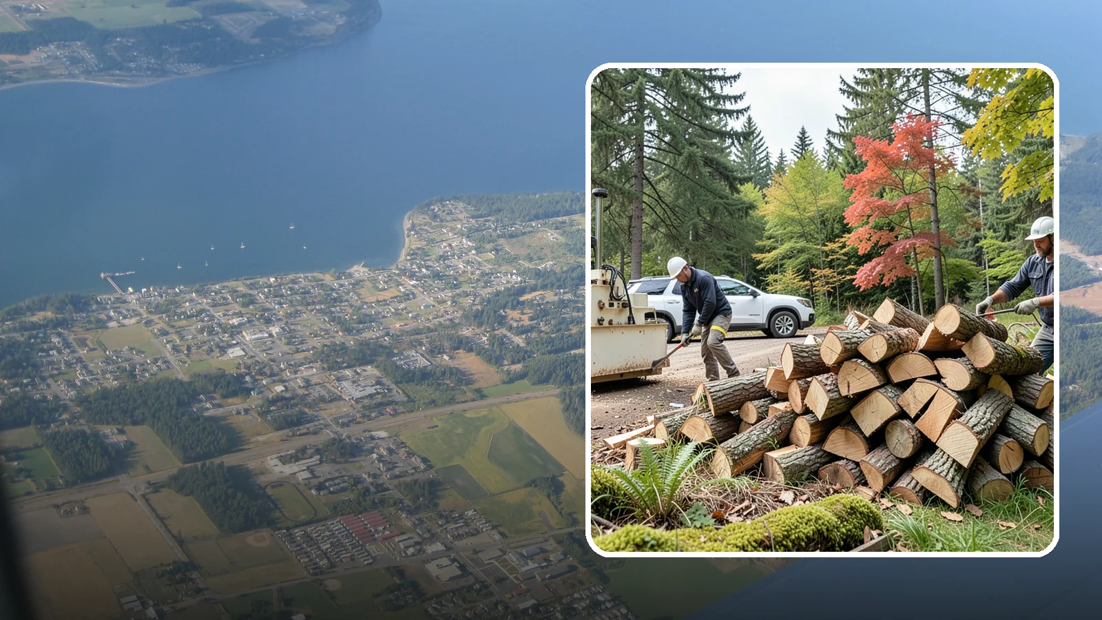 Customer Tree Processing in Coupeville, Island County, WA - We process trees and logs you already have into finished firewood on your property.
