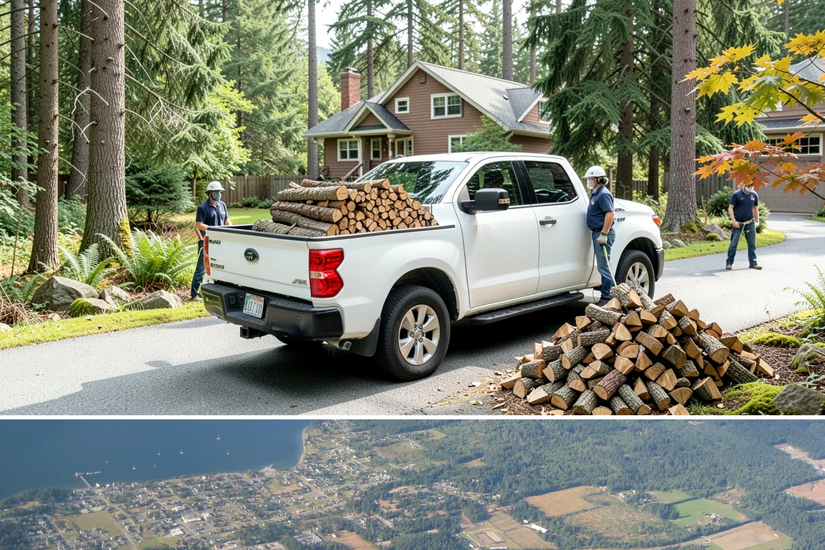 Customer Tree Processing in Coupeville, Island County, WA - Processing before the dry summer months lets your wood season in time for winter burning.