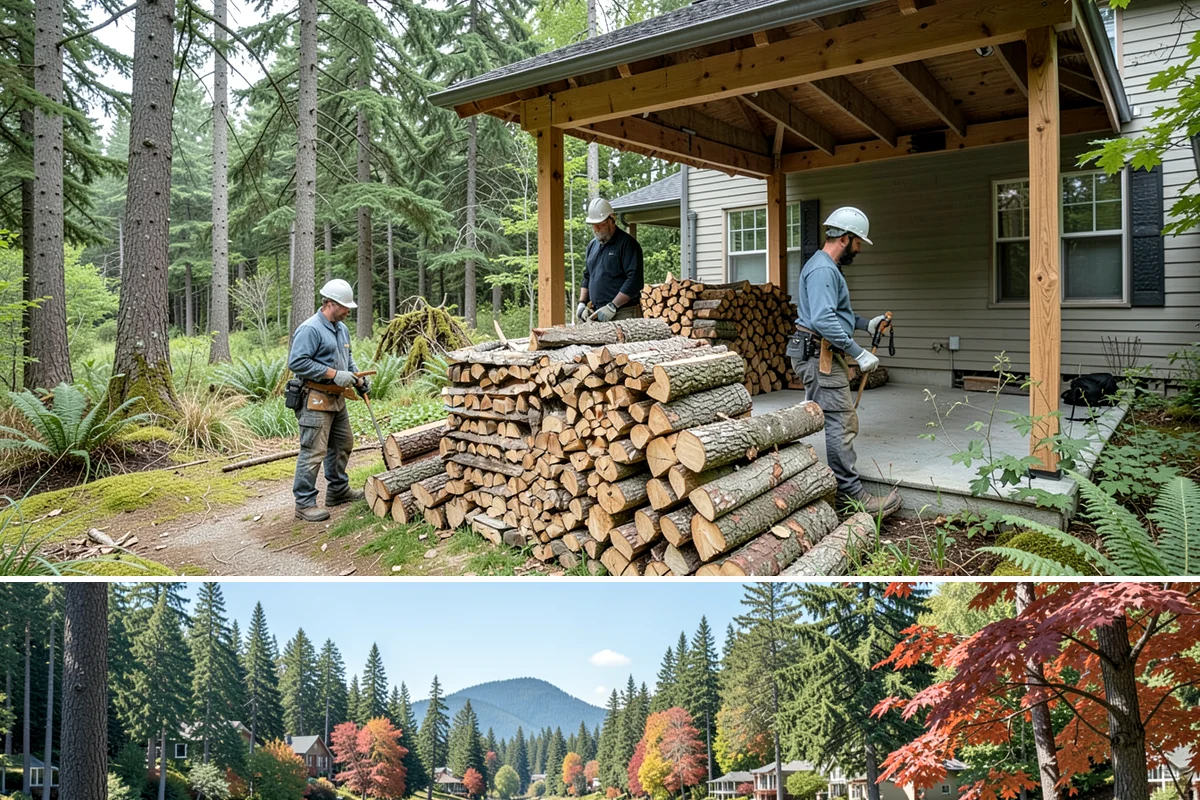 Customer Tree Processing in Covington, King County, WA - Processing before the dry summer months lets your wood season in time for winter burning.