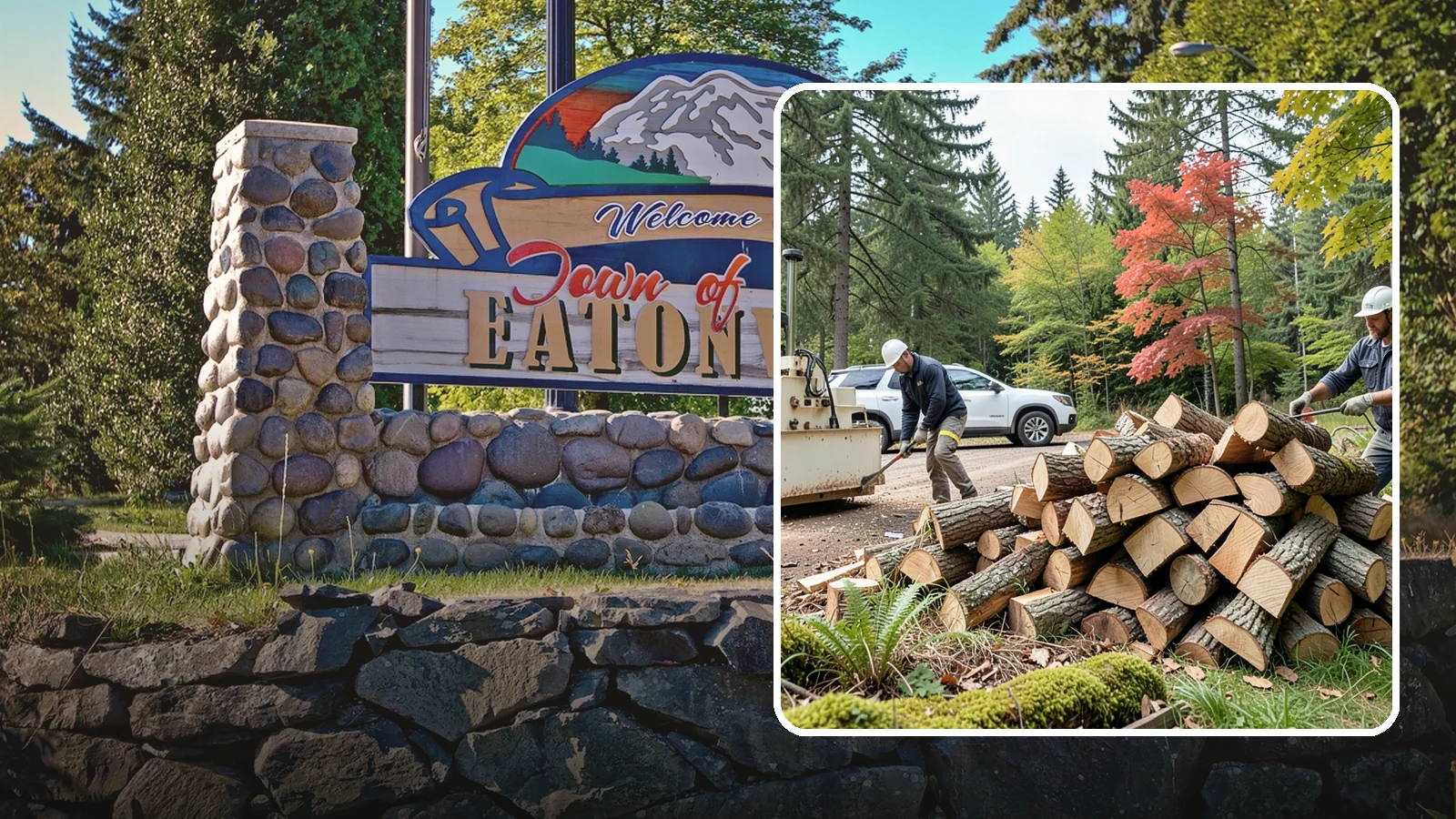 Customer Tree Processing in Eatonville, Pierce County, WA - We process trees and logs you already have into finished firewood on your property.