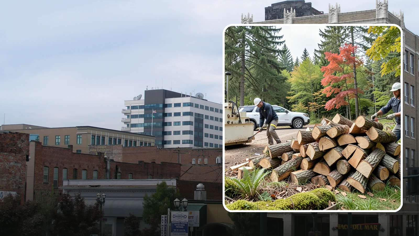 Customer Tree Processing in Everett, Snohomish County, WA - We process trees and logs you already have into finished firewood on your property.