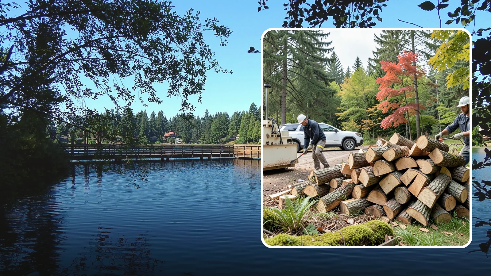 Customer Tree Processing in Federal Way, King County, WA - We process trees and logs you already have into finished firewood on your property.