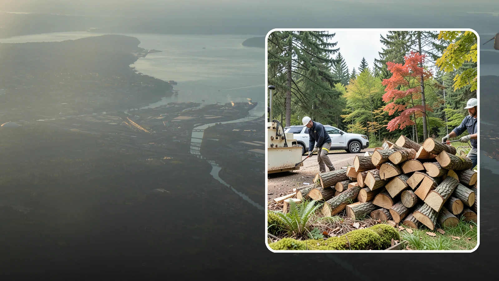 Customer Tree Processing in Fife, Pierce County, WA - We process trees and logs you already have into finished firewood on your property.