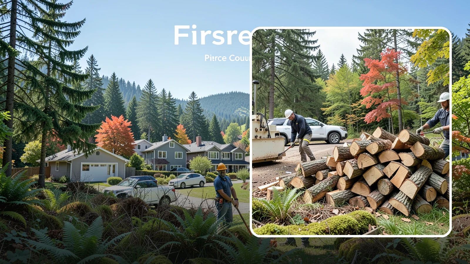 Customer Tree Processing in Fircrest, Pierce County, WA - We process trees and logs you already have into finished firewood on your property.