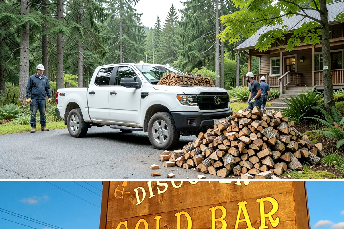 Customer Tree Processing in Gold Bar, Snohomish County, WA - Processing before the dry summer months lets your wood season in time for winter burning.