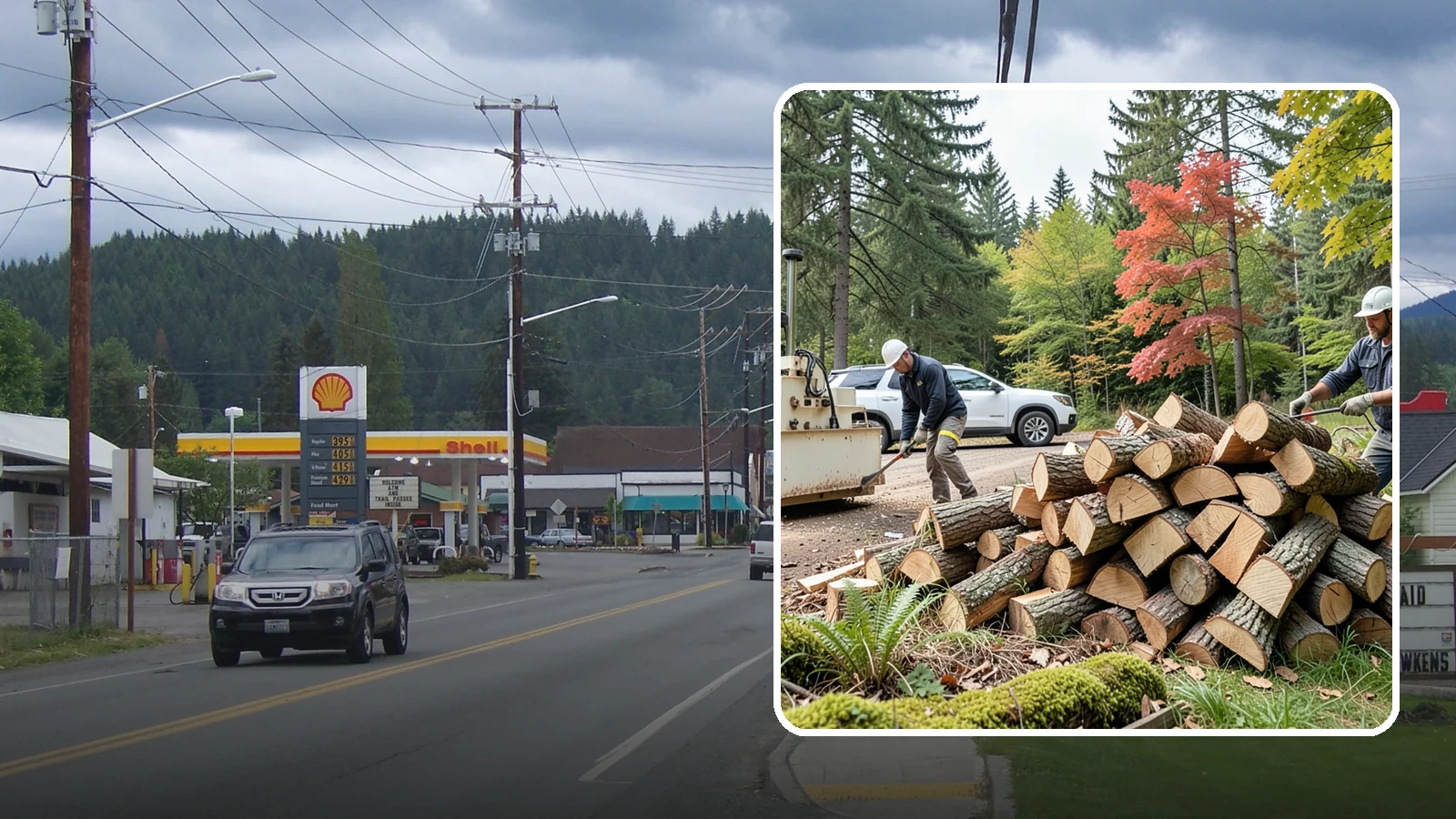 Customer Tree Processing in Granite Falls, Snohomish County, WA - We process trees and logs you already have into finished firewood on your property.