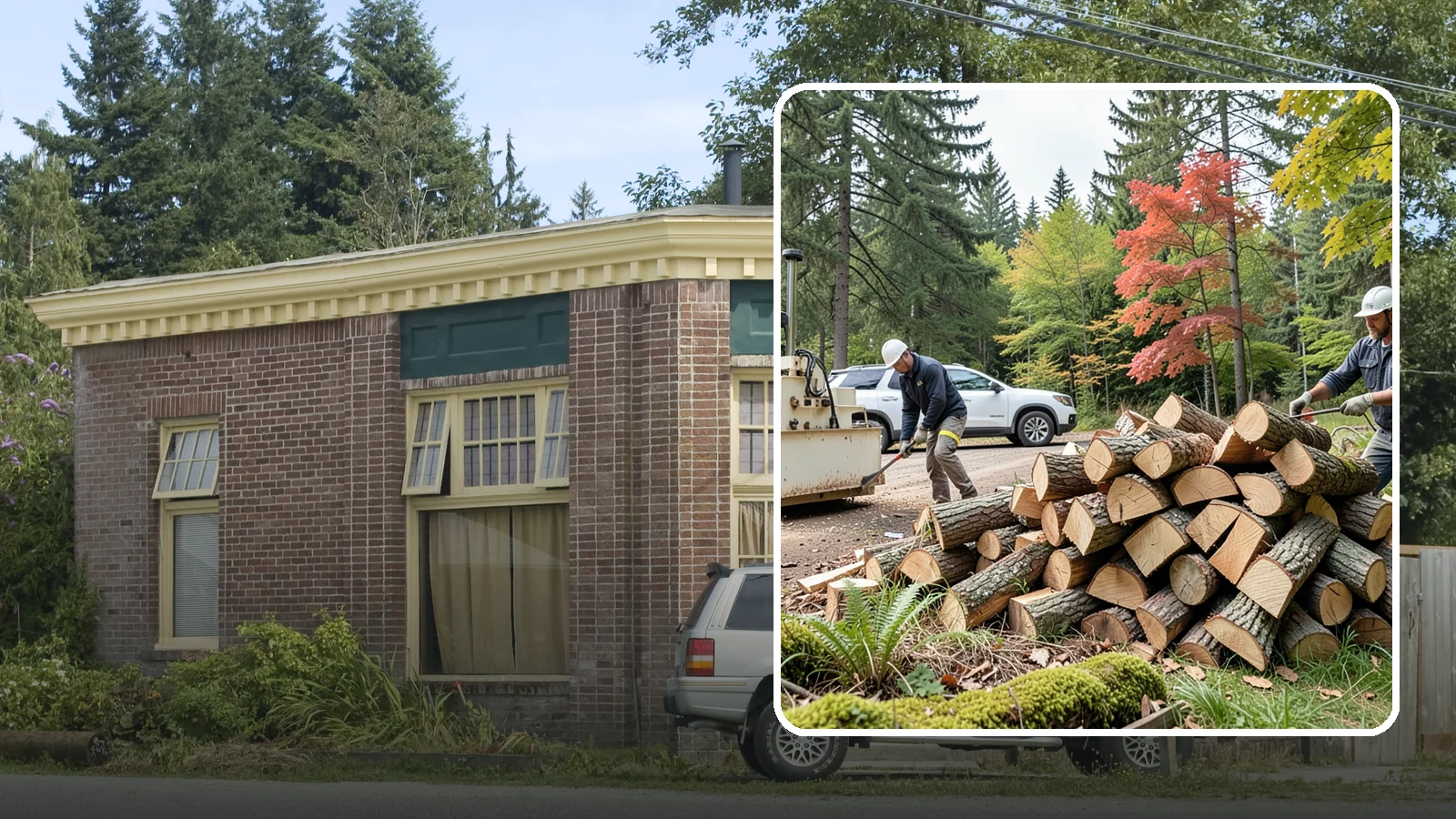 Customer Tree Processing in Hamilton, Skagit County, WA - We process trees and logs you already have into finished firewood on your property.