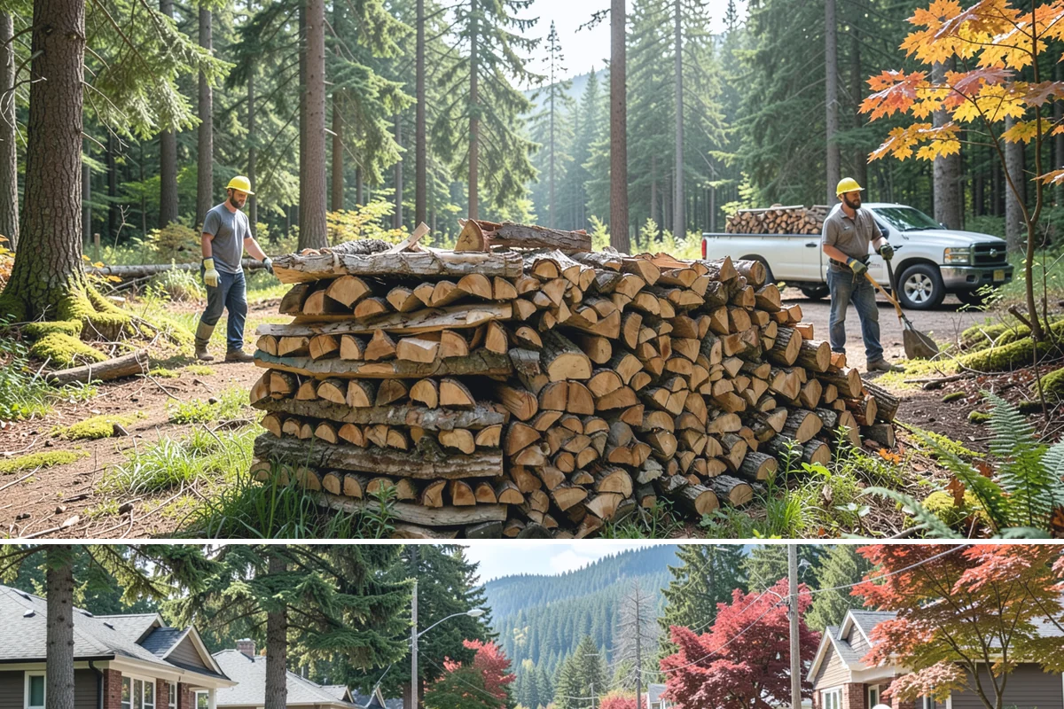 Customer Tree Processing in Hunts Point, King County, WA - Processing before the dry summer months lets your wood season in time for winter burning.