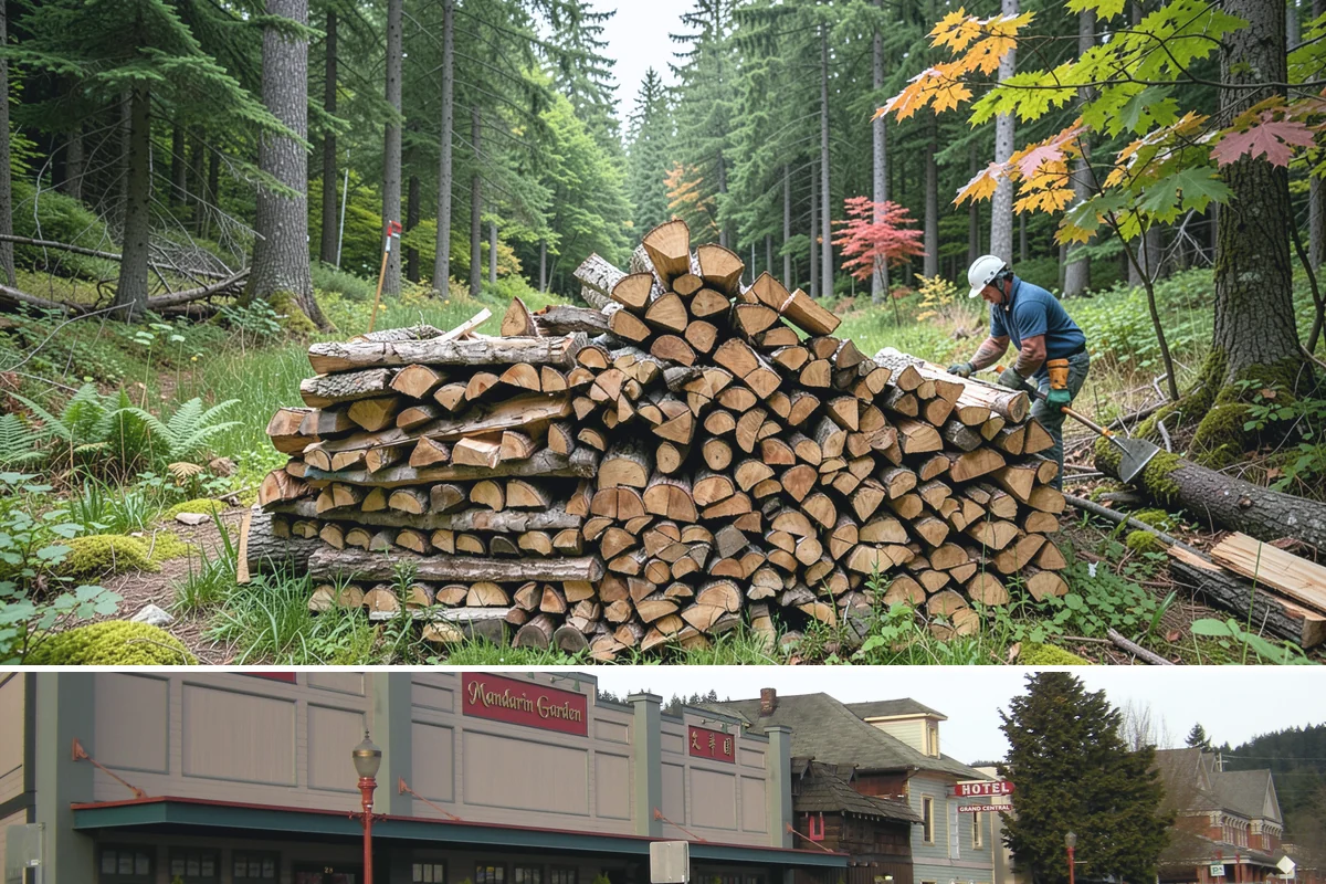 Customer Tree Processing in Issaquah, King County, WA - Processing before the dry summer months lets your wood season in time for winter burning.